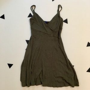 Green strappy knit dress